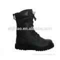 Black Leather Waterproof Boots Lace-up Knee Boots Desert Combat Boots